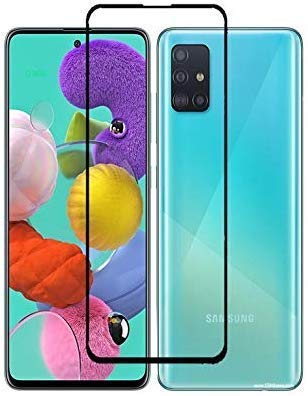 Image of ZARALA Tempered Glass Screen Protector Compatible for (Black) with Edge to Edge Coverage and Easy Installation kit (Samsung galaxy A51)