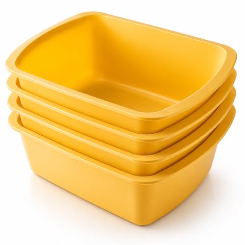 Lavabo portátil rectangular de plástico, 6 cuartos, dorado (4 pack) miniatura 1