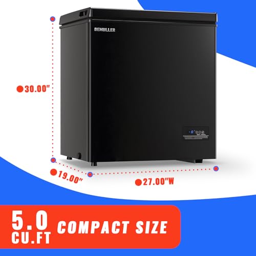 5.0 CU.FT Deep Freezer Top Open Door Mini Chest Freezer with Removable Storage Basket for Home Kitchen Garage