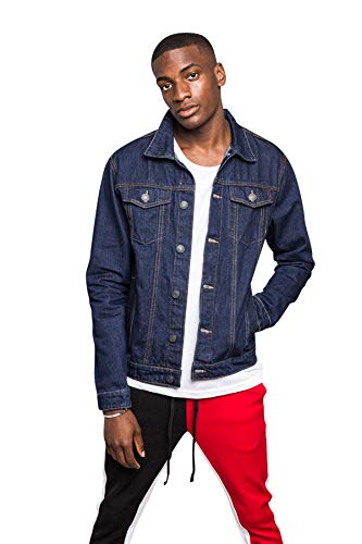 VICTORIOUS Men's Non-Distressed Essential Denim Jean Jacket DK148 - Raw - Medium - H14E