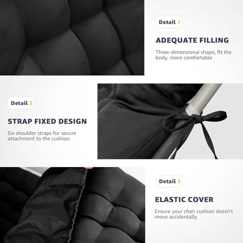 وسادة كرسي استرخاء للفناء، وسائد ناعمة وسميكة للكرسي الهزاز والاريكة مع اربطة، وسادة كرسي قابلة للطي، وسادة مرتبة مريحة غير قابلة للانزلاق للاثاث الخارجي والداخلي والمنزل والمكتب