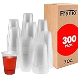 7 Oz Clear Disposable Plastic Cups by Framo, For Any Occasion, Ice Tea, Juice, Soda, and Coffee Glasses for Party, Picnic, BBQ, Travel, and Events (300, clear)