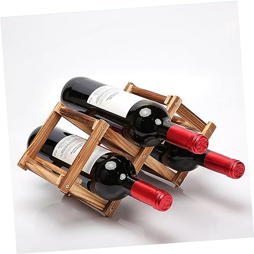 Soporte plegable para botellas de vino color marrón miniatura 6
