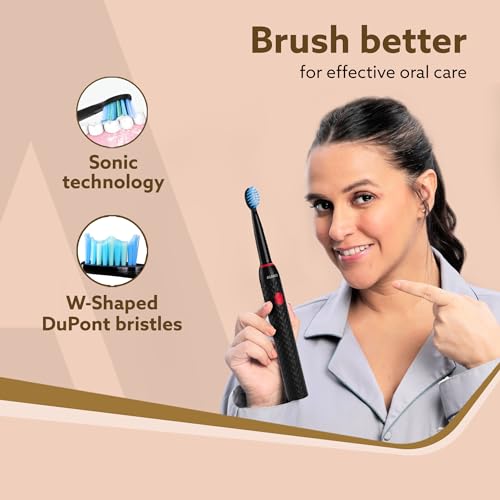 AGARO Royal Sonic Electric Toothbrush for Adults with 3 Modes, 19000 Strokes per minute, 2 Brush Heads, Dupont Soft Nylon Bristles, Rechargeable... - Image 2