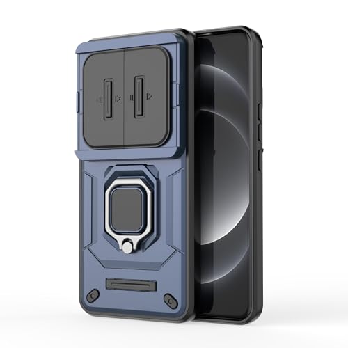 Image of Thermoplastic Polyurethane Camshield Pro Case With Slide Camera Protection And Ring Stand Bumper Back Case Cover For Xiaomi Mi 14 Ultra 5G (Blue)