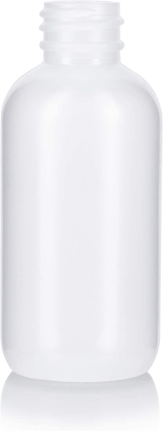 JUVITUS 2 oz / 60 ml Clear Natural Squeeze LDPE Plastic bottle with Black Twist Top Cap (24 pack) + Funnel