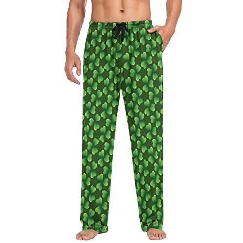 Men's Pajama Bottoms Lucky Clover Saint Patrick Drawstring Lounge Pants Soft Sleepwear Separate Bottoms For Men, Size M #TOP3