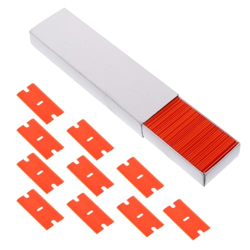 Yardwe 100 Piezas Cuchillas Plásticas para Raspador Multifuncional Recambio Resistente para Eliminar Pegatinas Adhesivos y Restos de Pegamento Cocina Hogar y Coche