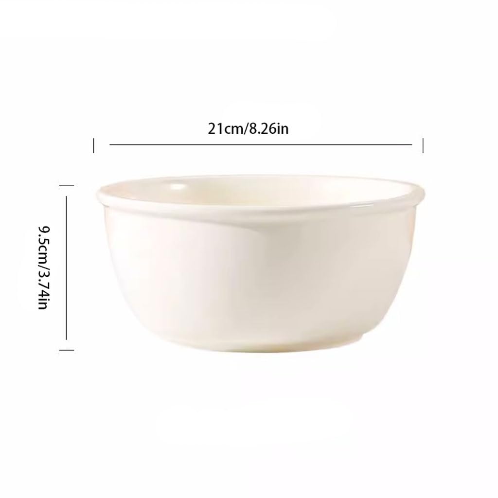 Suppenschüssel Schüssel für Suppe aus Keramik im japanischen Creme-Stil, große Porzellanschale, für Instant-Nudeln, verdickt, Salatschüssel