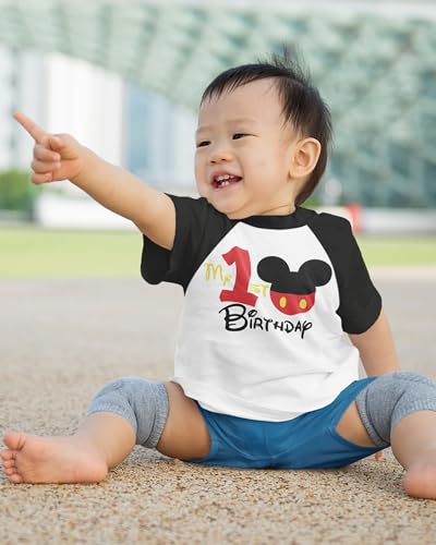 Luke & Lulu First Birthday Outfits for Baby Boys Shirts - Mouse Theme, One, 1st Birthday3