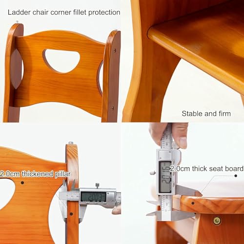 Silla escalera plegable de madera CNPRAZ para alcanzar armarios altos 6