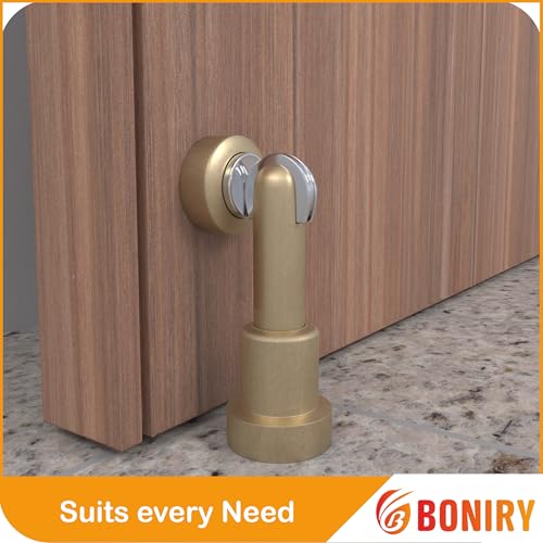 Image of Boniry Premium Magnetic Door Stopper | Durable, Stylish & Rustproof | Protects Doors | Strong Hold, Easy Installation, Perfect for Home & Office Use (1, Brass)
