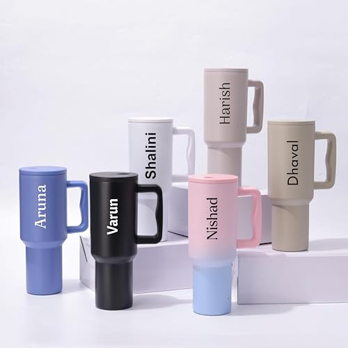 Image of CYNVEXA Personalized with Your Name, Tumbler with lid and Straw 1200ML Cup Stainless Steel Vacuum Insulated Tumbler for Water, Iced Tea or Coffee 1.2L Office Gym Travelling (Candy HASE)