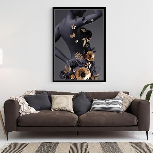 Impression moderne silhouette féminine toile de luxe - 2
