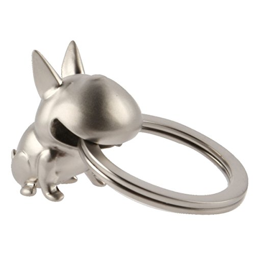 Preisvergleich Produktbild Unbekannt Metall Schlüsselanhänger Bulldogge Silber satiniert