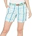 Produktbild Gloria Vanderbilt Damen Shorts Yvonne Plaid 10 Aqua Sky Blue/Multi
