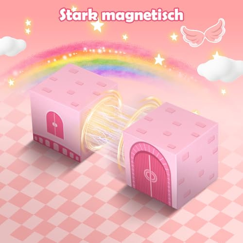 PINKCAT 100 Blöcke Magnetische Bausteine Rosa Schloss Magnetbausteine – Ansicht 6