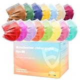 Rotoform 150 Pièces Masques Chirurgicaux Jetables Couleur pour Adultes, Masque Chirurgical Couleur MADE IN ITALY avec Certificat CE, 3 Couches Type IIR BFE≥98% Confortable et Respirant