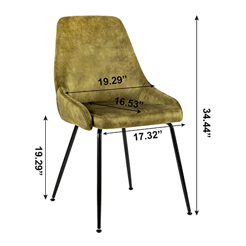 GIA-Home-Furniture-Series-Mid-Century-Modern-Side-Chair-with-Forest-Green-Velvet-Upholstery-Set-of-2-Black