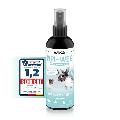 ARKA Geruchsentferner Spray 100 ml für Nagerkäfig & Stall – Biologischer Enzymreiniger gegen Urin, KOT & Tiergerüche – kompakte to-Go Flasche für unterwegs – PIPI-Weg Nager