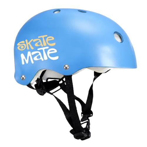 Image of Jaspo Skate Mate Protective Skating Kit for Kids - Helmet with Adjuster, Knee Elbow Pads & Wrist Guards, Safety Gear Set for Skating, Cycling & Skateboarding (Blue, Medium)