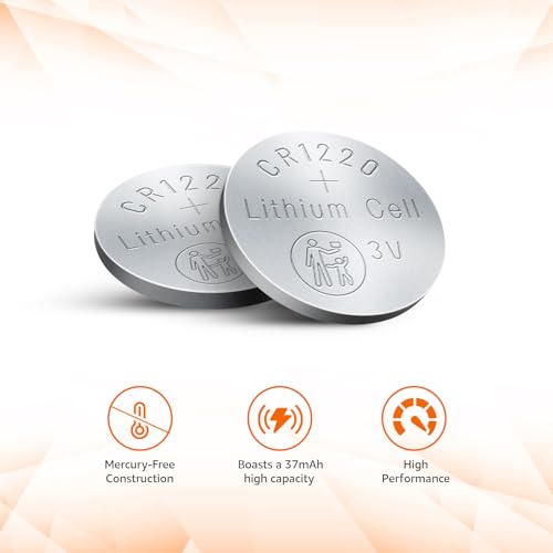 Image of Amazon Basics CR-1220 Lithium Coin Cell Battery | 3V Voltage | Long-Lasting Power | Environmentally Friendly | High Capacity (Pack of 5)