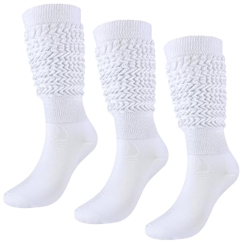 Slouch Socks Girls Cushioned Chunky Stacked Boot Socks Soft Knit Warm Long Knee High Socks Scrunch Kids