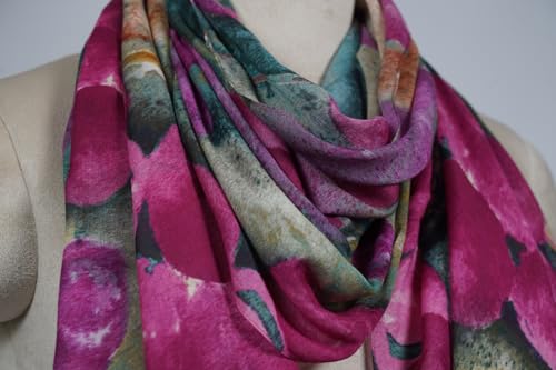 Image of VIC Cotton Modal Digital Print Scarf for Women | Digital Print Designer Stole | Soft Lightweight Luxury Wrap | Premium Cotton Modal Blend | 55 x 170 cm | VIC-SM-DP5517