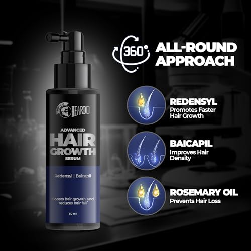 Image of Beardo Stress Buster Electric Scalp Massager + Dr. Beardo Advanced Hair Growth Serum | Stimulates Hair Growth, Relieves Stress | 3 Speed Modes, 120 min Runtime, 3% Redensyl & Baicapil | Hair Growth Combo for Men