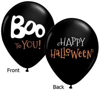 Boo To You Halloween Qualatex Latex Balloons, 11-Inch 25 Per Pack