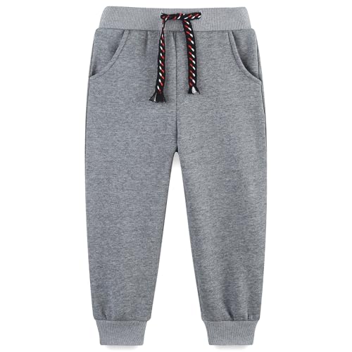 3 Pack Boy's and Girl's Fleece Pull on Jogger Sweatpant with Pockets and Drawstring 2-13 Years - Image 3