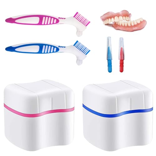 yotutun Prothesen Pflege Set, 2 Pcs Dentures Case und 4 Pcs Prothesen Reiniger Bürste Zahnprothesen Behälter Spangendose False Teeth Storage Box mit Zahnbürste Zahnspangen Gebiss Aufbewahrung yotutun Prothesen Pflege Set, 2 Pcs Dentures Case und 4 Pcs Prothesen Reiniger Bürste Zahnprothesen Behälter Spangendose False Teeth Storage Box mit Zahnbürste Zahnspangen Gebiss Aufbewahrung