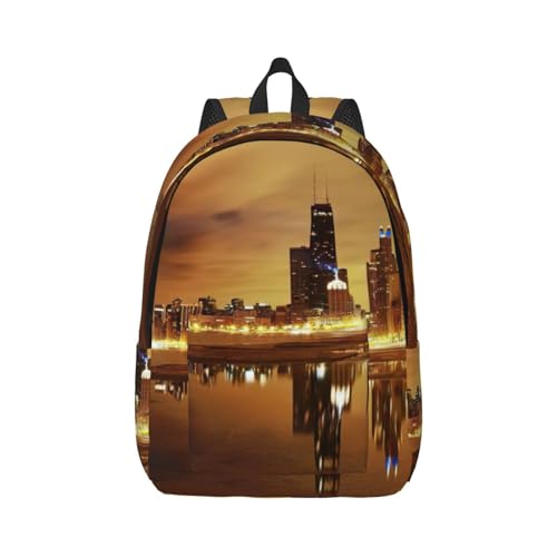 Sac à dos de voyage et randonnée imprimé yoga pour ordinateur 15 pouces modèle Chicago