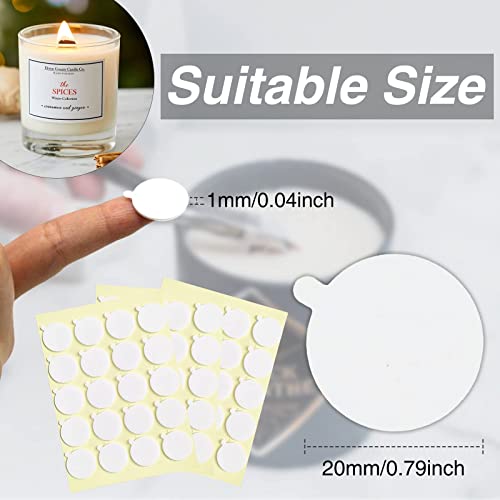 Aubeco 240Pcs Candle Wick Stickers, Heat Resistance Double-Sided Stickers With The Little ‘‘Tail’’, Adhere Steady In Hot Wax Stickers For Candle Making #TOP3