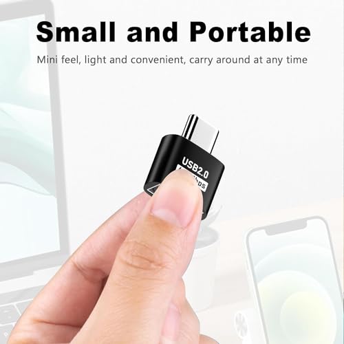 Image of ETZIN USB C to USB 2.0 Adapter (2 Pack), USB Type-C to USB Female Adapter OTG for MacBook Pro 2021, MacBook Air 2020, iPad Pro 2021, More Type-C Devices (EPL-1293CC)