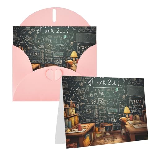 Cartes de vœux mathématiques vierges avec enveloppes pour anniversaire
