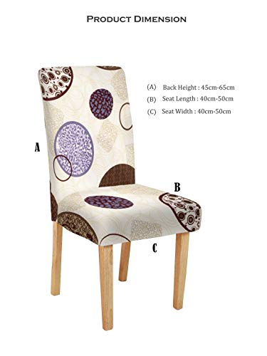 Image of Cortina Dining Chair Slipcover | Anti Slip Chair Cover | Geometric Print, Removable & Easy Wash | Universal Fit Super Soft Stretchy Polyester Spandex | Living Room, Kitchen, Hall | Pack of 4, Multi 1