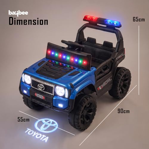 Image of Baybee Chase Electric Jeep for Kids | Battery Operated Ride-on with Lights, Music and Swing Mode | Ride on Toy Electric Car with Parental Control | Rechargeable Kid Car to Drive 3 to 8 Years(Blue)