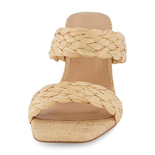 Image of Dunes Iris Chunky Braided Heel Sandals for Women, Block Heel Square Toe Summer Sandals with Memory Foam