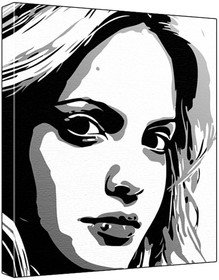 Mena Suvari (100% Original Painting. Not A Print ) Acrylic Paint On Deep Framed Canvas (60 x 50 x 1.8 cm) 3-Colour Black/Grey/White-image-46