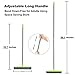 LandHope Push Broom Long Handle Rubber Bristles Sweeper Squeegee Edge 54 inches Non Scratch Bristle Broom for Pet Cat Dog Hair Carpet Hardwood Tile Windows Clean Water Resistant (Telescopic)