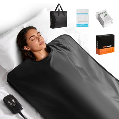 UNANEST Portable Sauna Blanket PVC Full Body Heated Bag for Home Use Waterproof Foldable Design with Adjustable Temperature and Timer