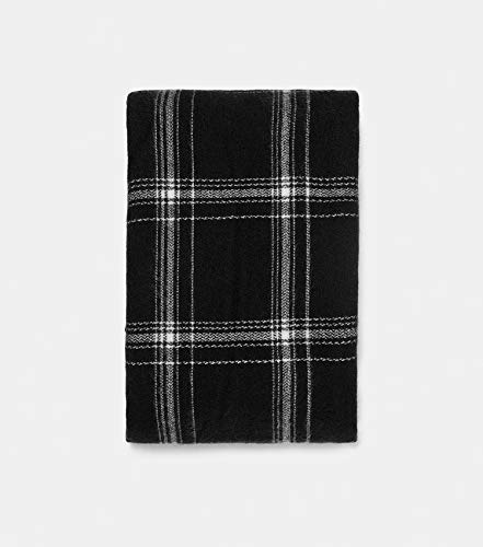 Châle épais en acrylique doux motif check noir et blanc intemporel