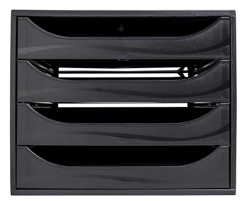 Exacompta - Réf. 228014D - Module économique à tiroirs ECOBOX - Caisson individuel à 4 tiroirs pour document A4 et A4+ - Certifié Ange Bleu - Dimensions 34,8 x 28,4...