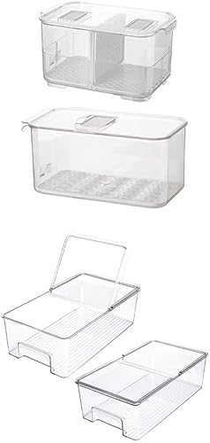 SANNO Organizador apilable para refrigerador, refrigerador, refrigerador, refrigerador, contenedor de alimentos