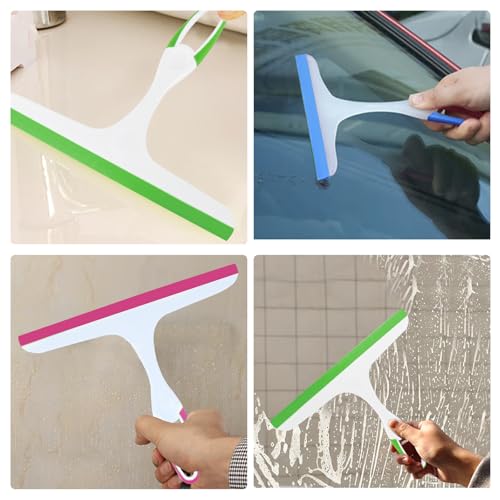 Image of Squeegee for Glass Doors, Bathroom Squeegee for Cleaner, Window Cleaning Squeegee Door,Small for Shower Glass- 6pcs Plastics