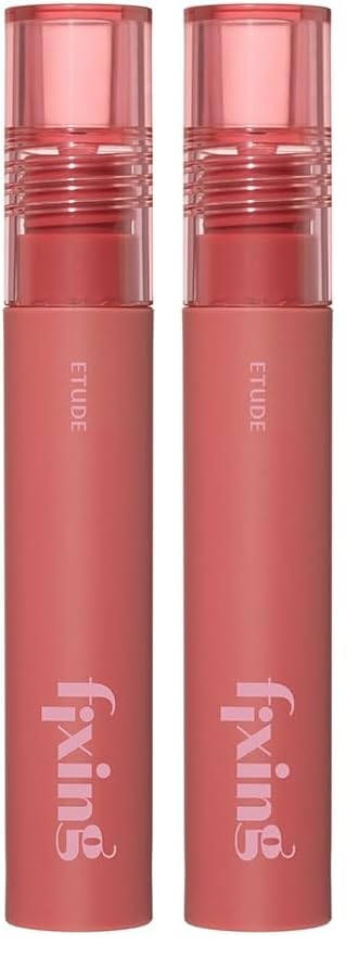 Image of ETUDE Fixing Tint| Long Lasting Liquid Lipstick |Waterproof, Smudgeproof, Lightweight Matte Finish Lip Stain| Full Coverage|Korean Makeup| Shade 01 Analog Rose-4g (Pack of 2)