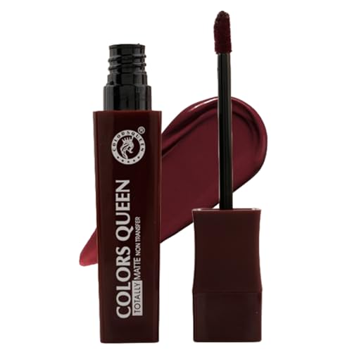 Image of Colors Queen Totally Matte Liquid Lipstick | Intense Color Payoff, Lightweight & Comfortable, One Swipe Application | Long Lasting, Non Transfer Liquid Lipstick for Women (03 - Deep Maroon, 7.5g)