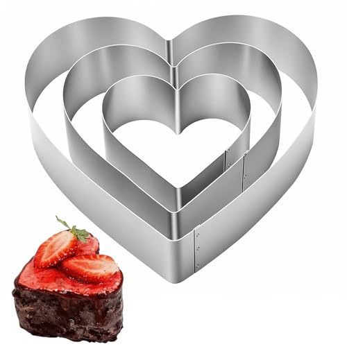 Eulihent Set di 3 Coppapasta Cuore in Acciaio Inox 10/15/20cm