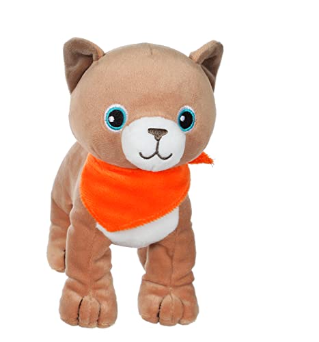 GIPSY Toys - Fun Kitties sonores Marron Clair Foulard Orange - Peluche pour Enfant - 071618